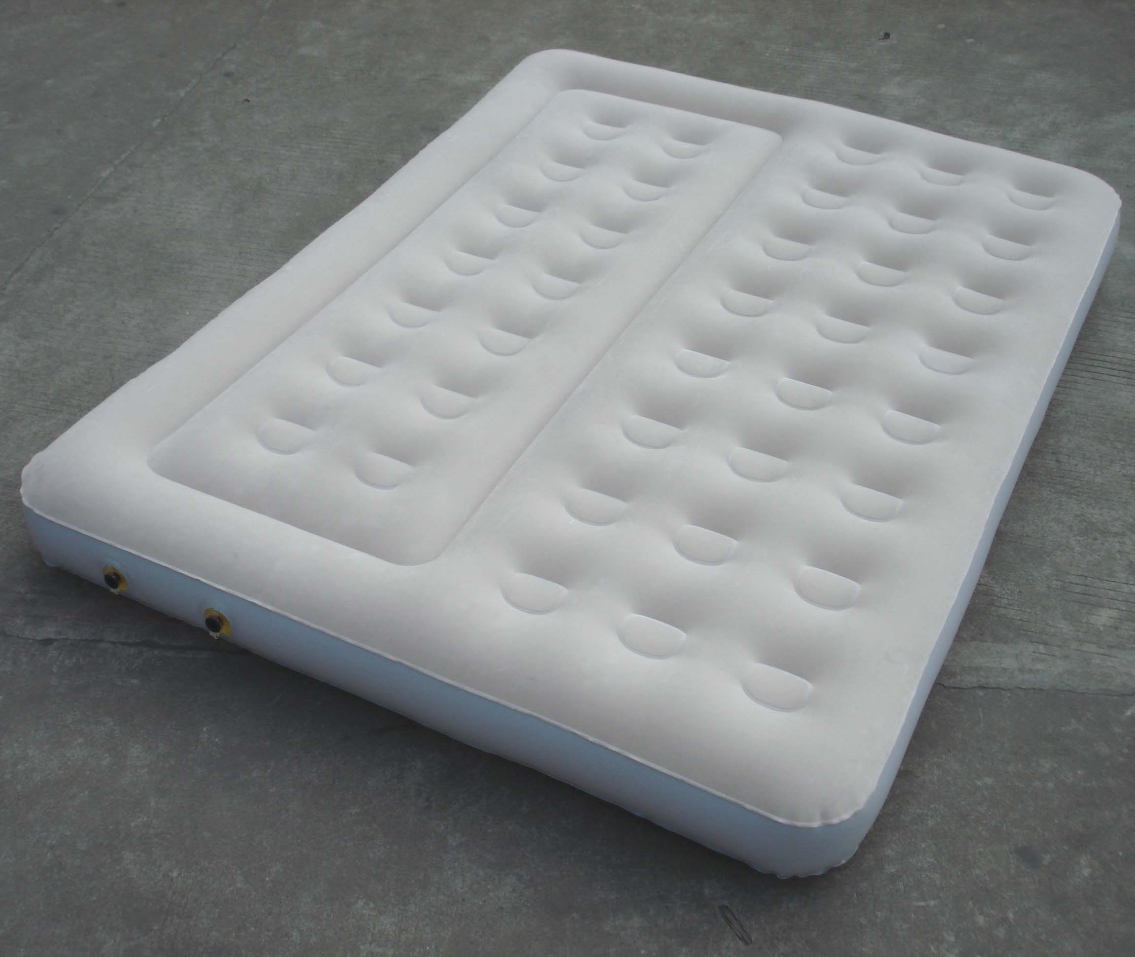 Flocked air bed with double air chambers