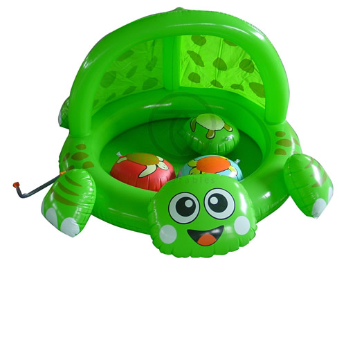 tortoise pool with sprinkler